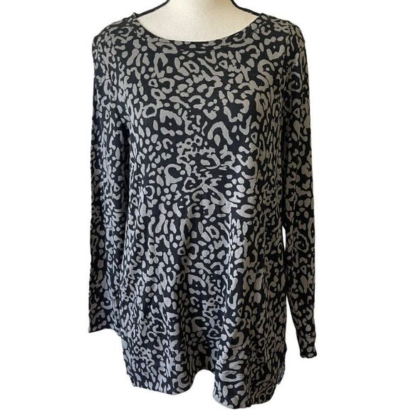 Chico's Black and Gray Animal Print Tunic - Picture 1 of 9